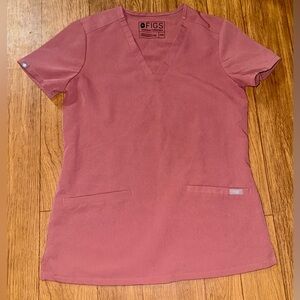 FIGS Mauve PO#: 1367 Casma Three Pocket Scrub Top XS Pink Nurse Vet Work